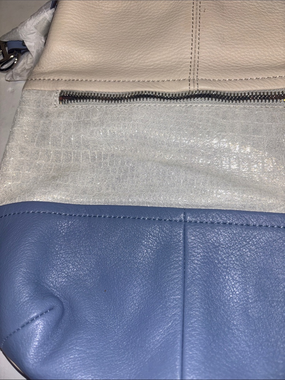 B.MAKOWSKY TRI-COLORED LEATHER CROSSBODY ADJUSTABLE STRAP SILVER HARDWARE NWTS - Picture 5 of 12